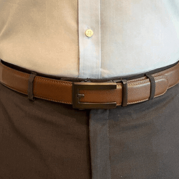 Contempo black brown adjustable leather mens belt