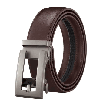Contempo gunmetal brown adjustable leather ratchet mens belt