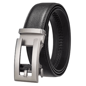 Contempo Gunmetal black adjustable ratchet leather mens belt