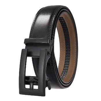 Contempo_Matt_Black_Black_leather_adjustable_ratchet_mens_belt
