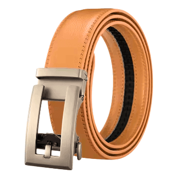 Contempo gunmetal camel adjustable ratchet leather mens belt
